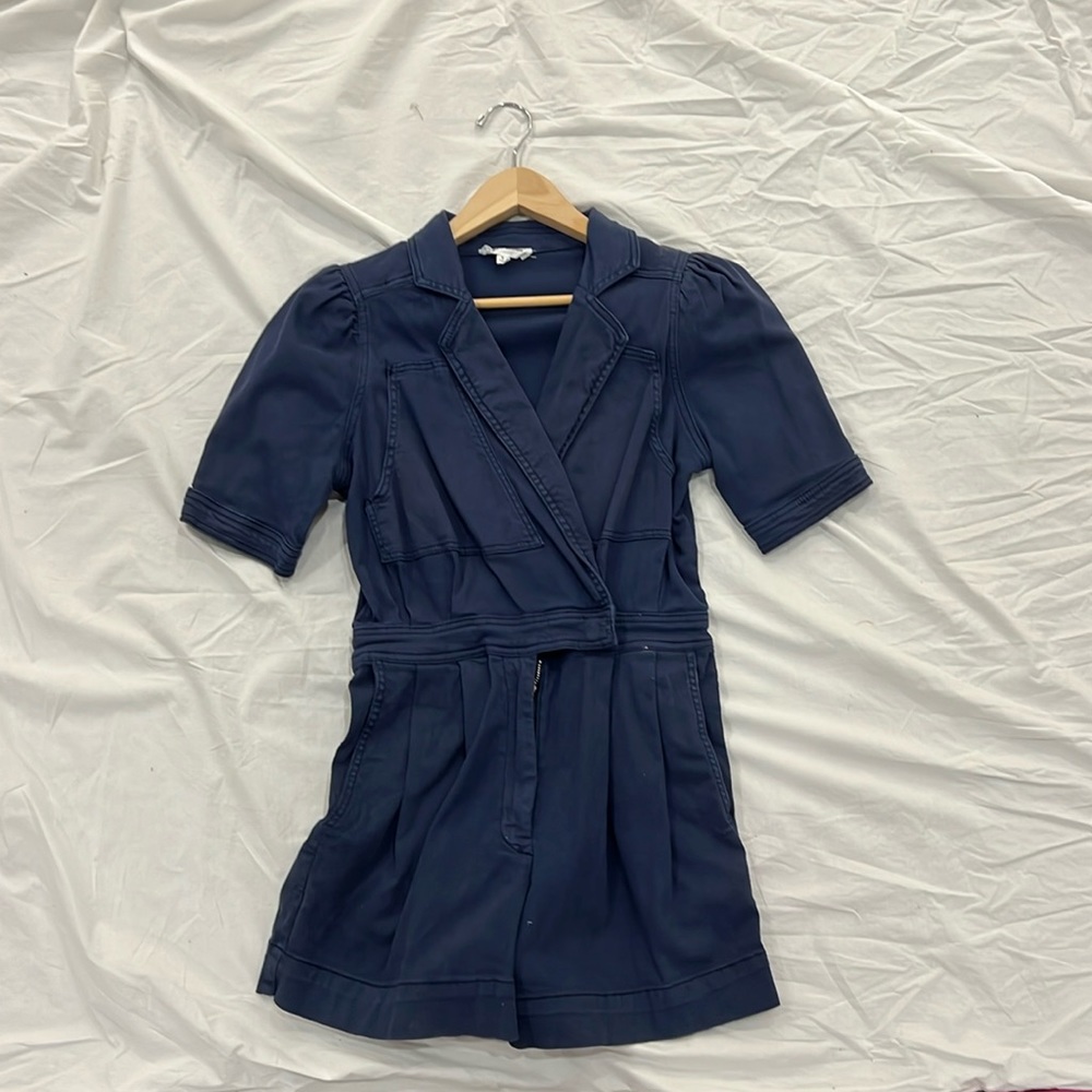 Navy Day n Nite Jean Romper, Size S
